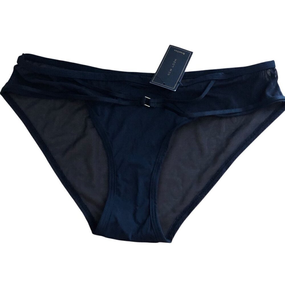 Look Brazilian 9 Second Look Brief Bikini Panty Women's size M Black NWTs